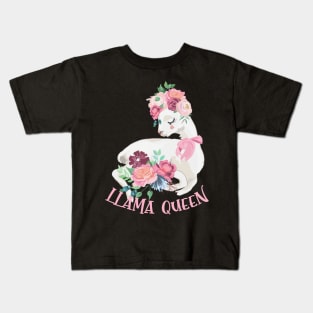 Llama Queen - Gift For Alpaca Lovers Kids T-Shirt